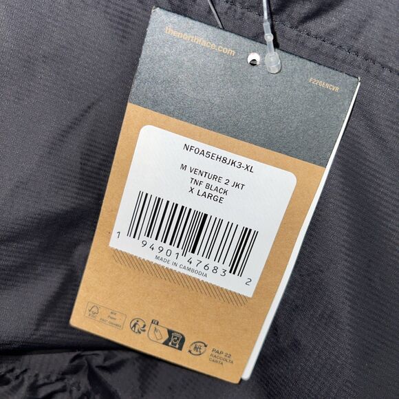The North Face Men’s Venture 2 Dryvent Waterproof Hooded Rain Jacket Size XL - Picture 5 of 9